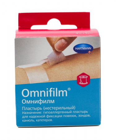 Пластырь Omnifilm гипоаллергенный из прозрачной пленки 5см х 5м