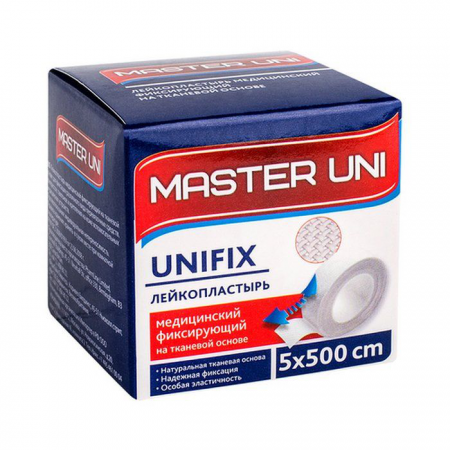 Лейкопластырь фиксирующий Master Uni Unifix 5*500 тканевая основа