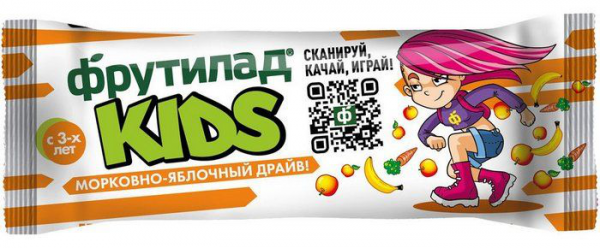 Батончик фруктовый Фрутилад Kids морковно-яблочный драйв 25г
