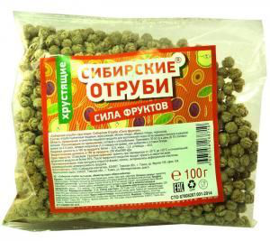 Отруби пшеничные хрустящие Сибирские сила фруктов пакет 100гр