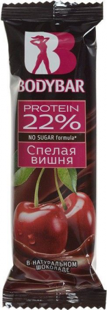 Батончик BODYBAR протеиновый 22% &laquo;Спелая вишня&raquo; в горьком шоколаде, 50 гр
