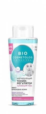 Bio Cosmetolog матирующий тоник-регулятор сужающий поры Эффект фарфоровой кожи 270мл
