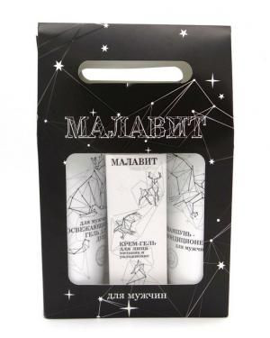 Малавит набор для мужчин шампунь-кондиционер + гель для душа + крем-гель для лица