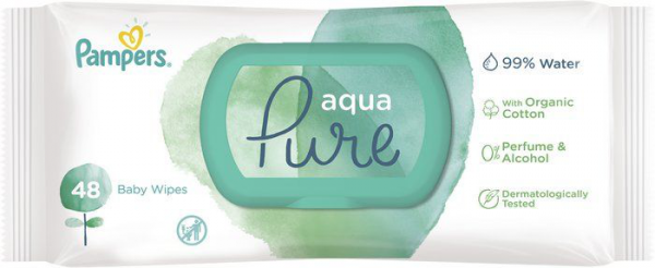 Памперс салфетки влажные детские Aqua Pure 48шт